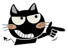 Black cat Happy 3rd sticker #9784272
