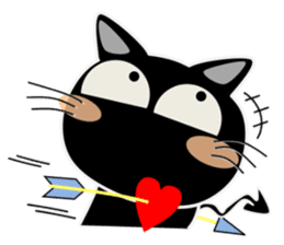 Black cat Happy 3rd sticker #9784273