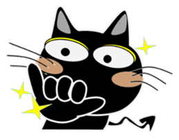 Black cat Happy 3rd sticker #9784275