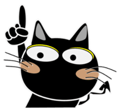 Black cat Happy 3rd sticker #9784281