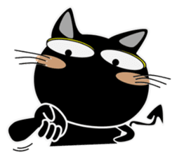 Black cat Happy 3rd sticker #9784282