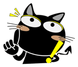 Black cat Happy 3rd sticker #9784284