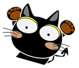 Black cat Happy 3rd sticker #9784285