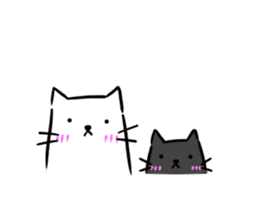 Kawaii cats [Shiro and Kuro] sticker #9785310