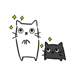 Kawaii cats [Shiro and Kuro] sticker #9785311