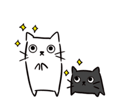 Kawaii cats [Shiro and Kuro] sticker #9785311