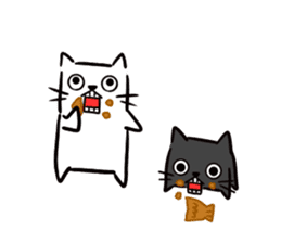 Kawaii cats [Shiro and Kuro] sticker #9785319