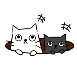 Kawaii cats [Shiro and Kuro] sticker #9785322