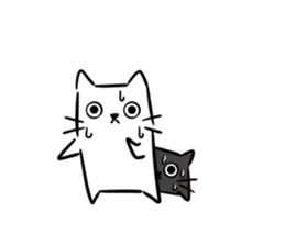 Kawaii cats [Shiro and Kuro] sticker #9785324