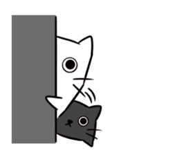 Kawaii cats [Shiro and Kuro] sticker #9785327