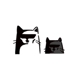 Kawaii cats [Shiro and Kuro] sticker #9785334