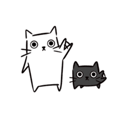 Kawaii cats [Shiro and Kuro] sticker #9785335