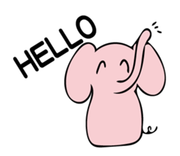 Little pink  elephant fairy sticker #9786056