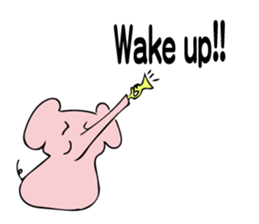 Little pink  elephant fairy sticker #9786057