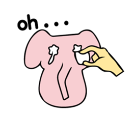 Little pink  elephant fairy sticker #9786058