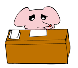 Little pink  elephant fairy sticker #9786062