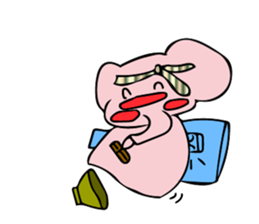 Little pink  elephant fairy sticker #9786063