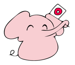 Little pink  elephant fairy sticker #9786064