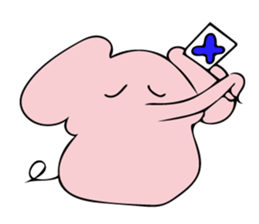 Little pink  elephant fairy sticker #9786065