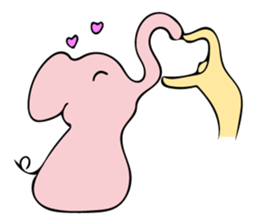 Little pink  elephant fairy sticker #9786066