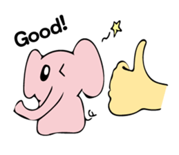 Little pink  elephant fairy sticker #9786068