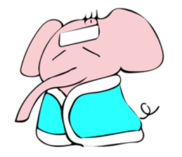 Little pink  elephant fairy sticker #9786069