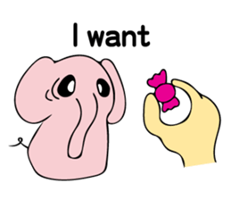 Little pink  elephant fairy sticker #9786075