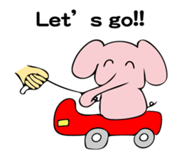 Little pink  elephant fairy sticker #9786080