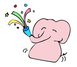 Little pink  elephant fairy sticker #9786090
