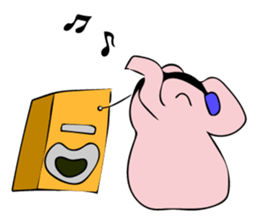 Little pink  elephant fairy sticker #9786092