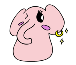Little pink  elephant fairy sticker #9786095