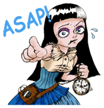Goth and Steampunk girls sticker #9786234