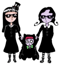 Goth and Steampunk girls sticker #9786245