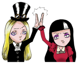 Goth and Steampunk girls sticker #9786253