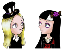 Goth and Steampunk girls sticker #9786255