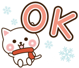 Lucky cat winter sticker #9787648