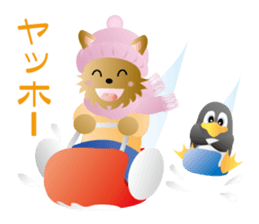 Yorkshire terrier ramu and her friends sticker #9790706