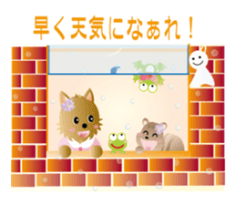 Yorkshire terrier ramu and her friends sticker #9790734