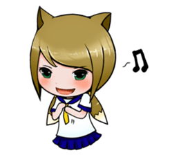 Mechanical cat and fox girl sticker #9792736