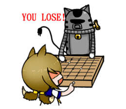 Mechanical cat and fox girl sticker #9792761
