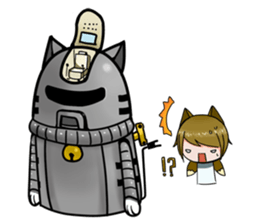 Mechanical cat and fox girl sticker #9792770