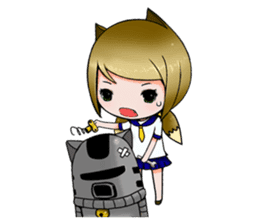 Mechanical cat and fox girl sticker #9792773