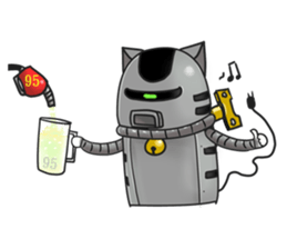 Mechanical cat and fox girl sticker #9792774