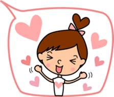 happy girl in balloon sticker #9795106