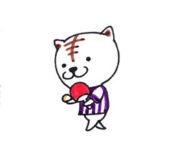 tiger cat student hen sticker #9796868