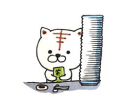 tiger cat student hen sticker #9796892