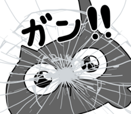 Spherical black cat 3 sticker #9798371