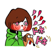 Ako-chan and dog Momo-chan sticker #9799862