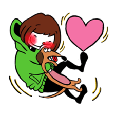 Ako-chan and dog Momo-chan sticker #9799864