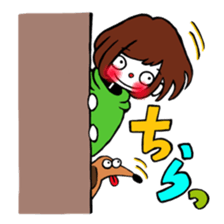 Ako-chan and dog Momo-chan sticker #9799867